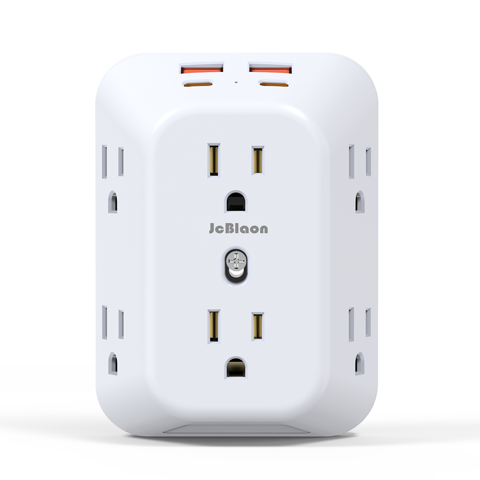 Electronics Gadgets For Home - ปลั๊กพ่วงติดผนังพร้อมระบบป้องกันไฟกระชาก มี 6 ช่องเสียบปลั๊กไฟ และ 4