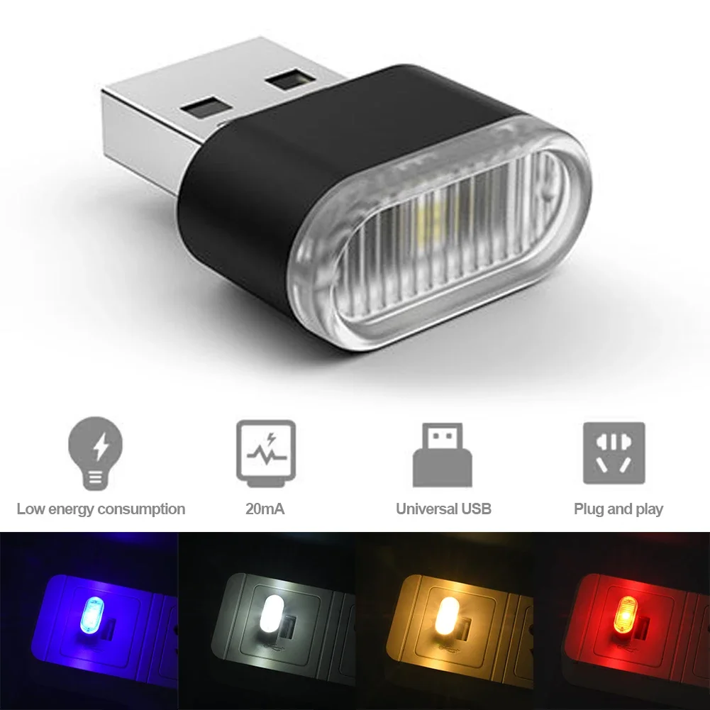 Electronics Gadgets And Accessories - ไฟตกแต่งภายในรถยนต์แบบ USB หลากสี อุปกรณ์เสริมในรถยนต์ ไฟ LED