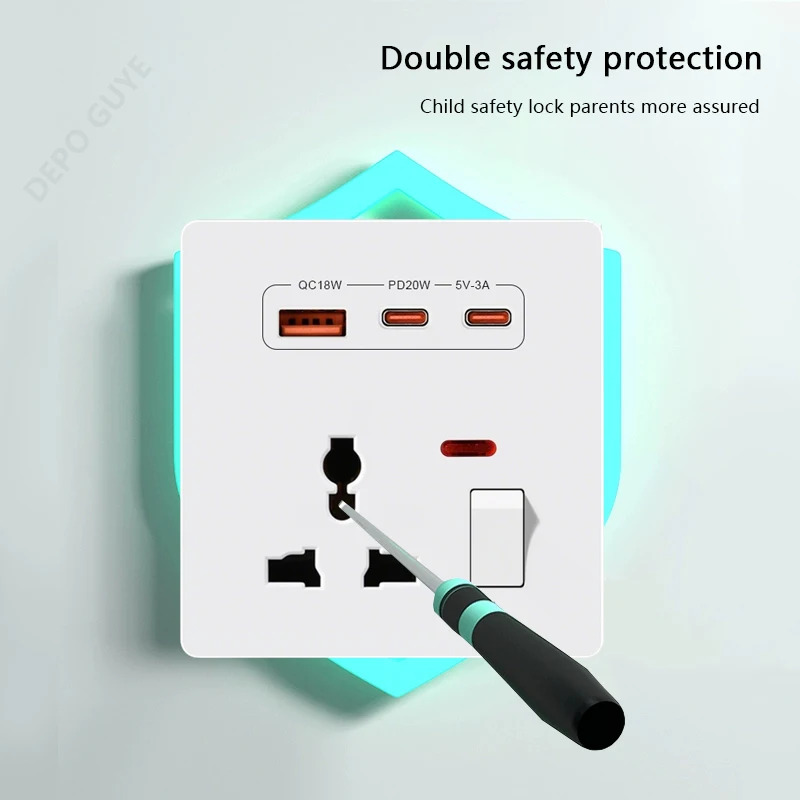 ปลั๊กไฟติดผนัง 3 พินแบบสากลพร้ - Electronics Gadgets For Home บทวิจารณ์และราคา