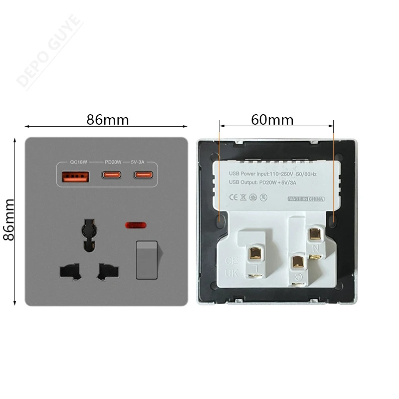 ปลั๊กไฟติดผนัง 3 พินแบบสากลพร้ - Electronics Gadgets For Home บทวิจารณ์และราคา